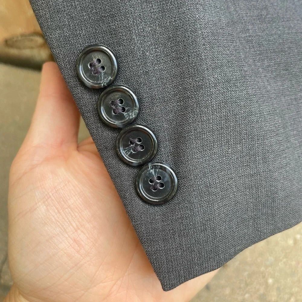 Haggar Men’s Blazer Suit Jacket Dark Grey Size 44R - Picture 8 of 11